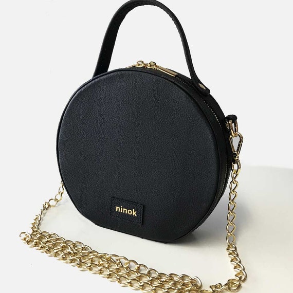 ショルダーバッグ・ポシェット BLINDENY BLACK GOLD SHOULDER BAG Leather Bag Black Circle Chain Bag | Shoulderbag & Handbag