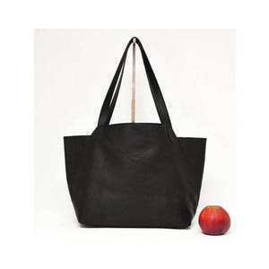 Shopper Leder schwarz ebenholz Henkeltasche gross