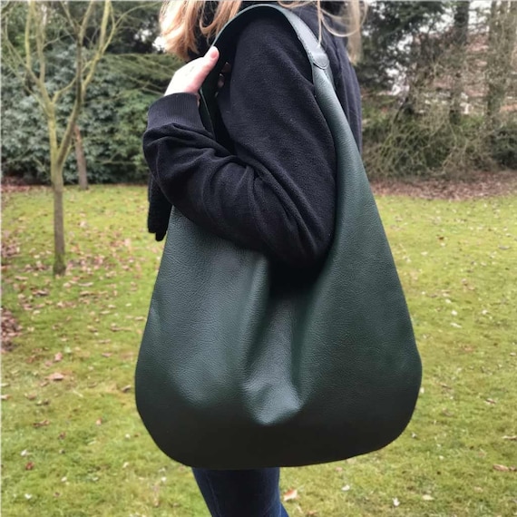 Leather Bag Green Large Hobo Bag Darkgreen Women Hobo 