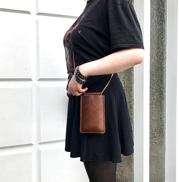 Borsa A Tracolla Donna In Vera Pelle YERUUE – Piccola Borsa Per Cellulare Con Portacarte E Blocco RFID, 3 In 1, Marrone, 19,5x11,5x5 Cm - 3