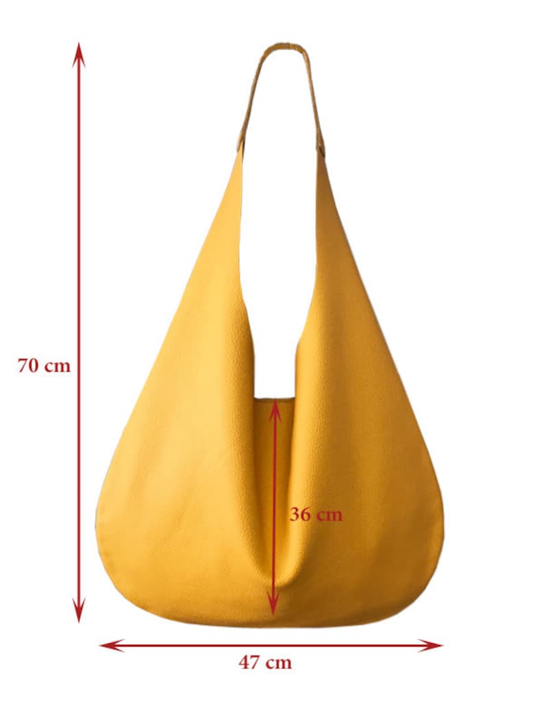 Hobo Bag yellow sun leather bag Oversized woman summer trend handbag large minimalist Shoulder bag shopping travel bag image 4