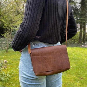 Shoulder bag small brown leather bag | Gift ideas for women and men bag crossbody bag handmade minimalist trendy bag