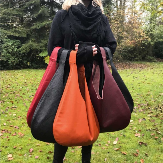 Hobo Bag Terracotta Brown-orange Leather Bag Oversized Woman 