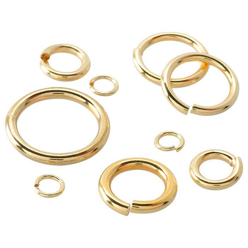 14K Gold Jump Ring 3mm Ring 22 Gauge Solid Gold Round Etsy