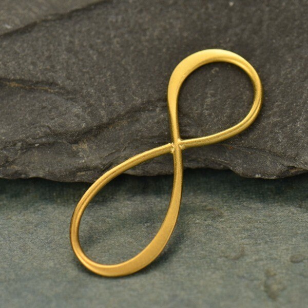 Infinity - Large - 30x11mm Large Infinity Link, Gold Infinity Link, Links. Eternity, Fluid Shape, Modern Infinity Charm, Pendant, Connectors