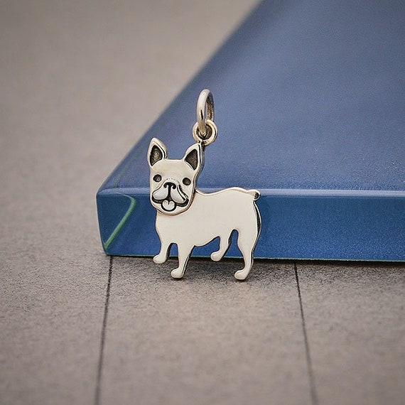 Bulldog Dog Charm Sterling Silver Bulldog Dog Charm Sterling Silver
