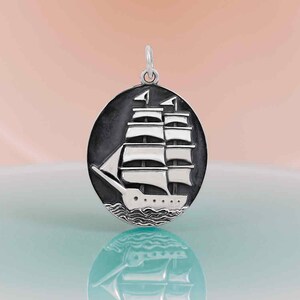 Silver Pirate Ship - Sterling Silver Pirate Ship Charm - Nautical Treasures, Ocean Lover Jewelry, Silver Pirate Pendant, Ship Charms