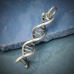 DNA Pendant - Sterling Silver DNA Charm - Scientist Biology Charm, Chemistry, Family, Molecule Charm, Science, Genectic, Helix, Mothers Day