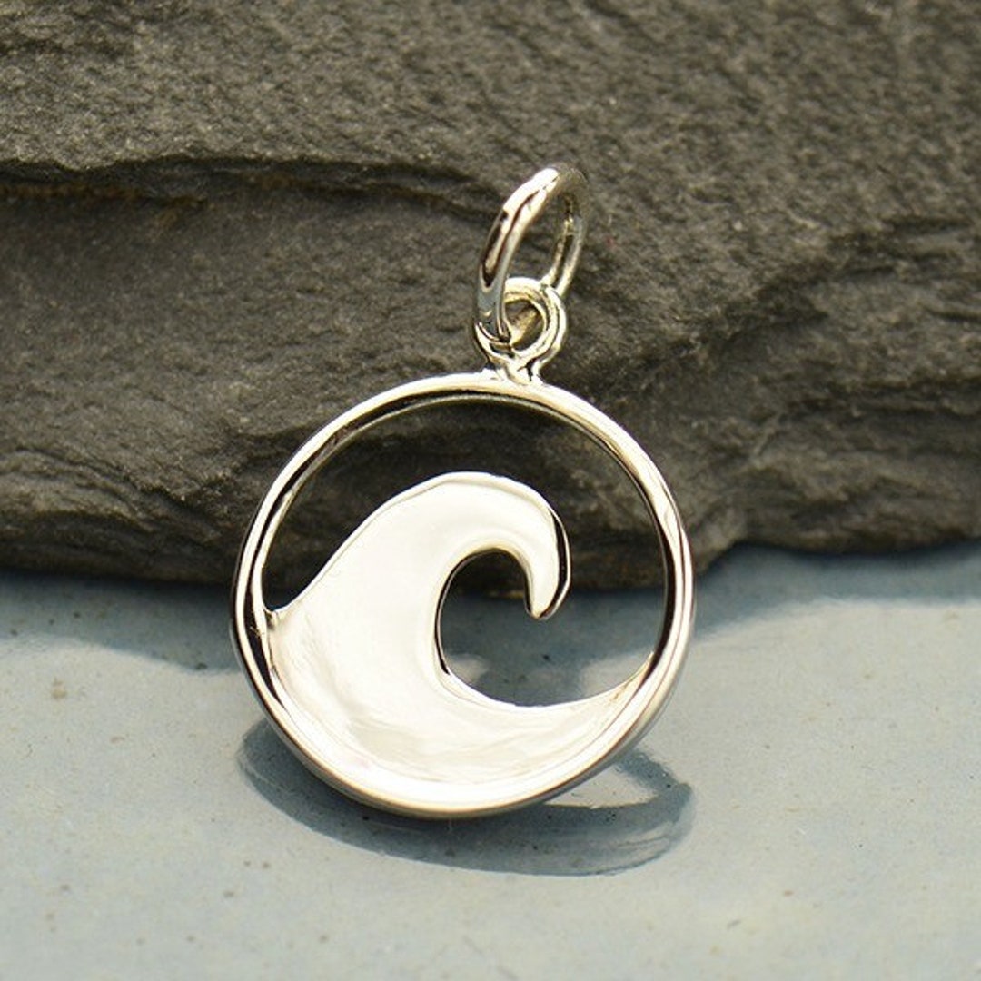 Wave - Sterling Silver Wave Pendant, Earring Parts, Waves, Ocean ...