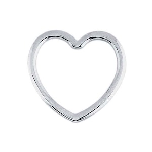 Sterling Silver 20mm Open Heart Pendant, Connector Links, Silver Findings, 20mm, Hearts, Heart Connector, Open Heart, Floating Heart Pendant