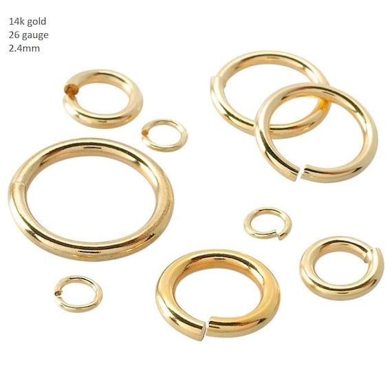 2.4mm 26g 14K Gold Jump Ring Solid Gold Tiny Round Jumpring Etsy