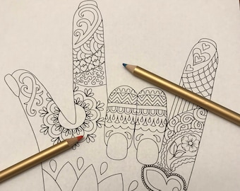 Malvorlage Ich Liebe Dich Zentangle