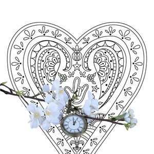 ASL &quot;I love you&quot; hart Mandala, printbare kleurplaat om je liefde in gebarentaal te delen