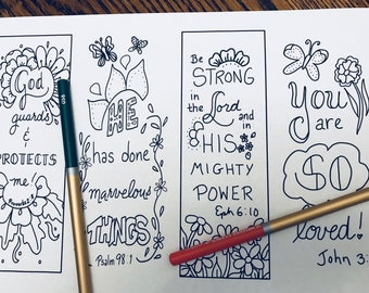 God guards and protects - four printable Bible bookmarks to color - perfect for Bible journaling or study