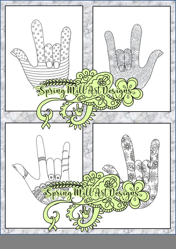 Asl I Love You Signs Set 1 Consisting Of 4 Printable Etsy