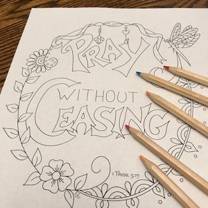 Pray without Ceasing Coloring Page