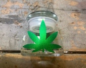 Stash jar, glass stash jar, stoner gifts for her, small stash jar, glitter stash jar, marijuana jar, stoner gifts, green stash jar
