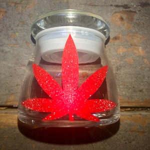 Stash pot, glazen stash pot, stoner geschenken voor haar, kleine stash pot, glitter stash pot, marihuana pot, stoner geschenken, rode stash pot