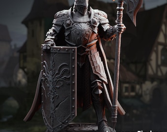 Lars von Findros – Elite Knight of the North / The Dire End /DM stash/base size25mm, 50 mm