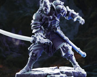 Bagrash Ilkhan – Orc Blademaster / Schism of the Drow /DM stash / 25mm or 50 mm base