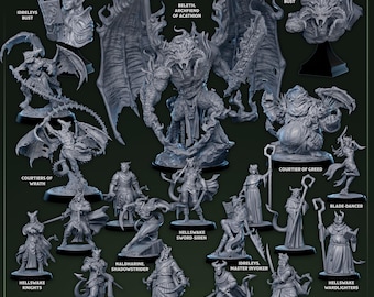 The Farlands: Hellswake – Infernal Miniature Collection-Licensed Mammoth Factory Miniatures  ABS-like Resin  UK Only