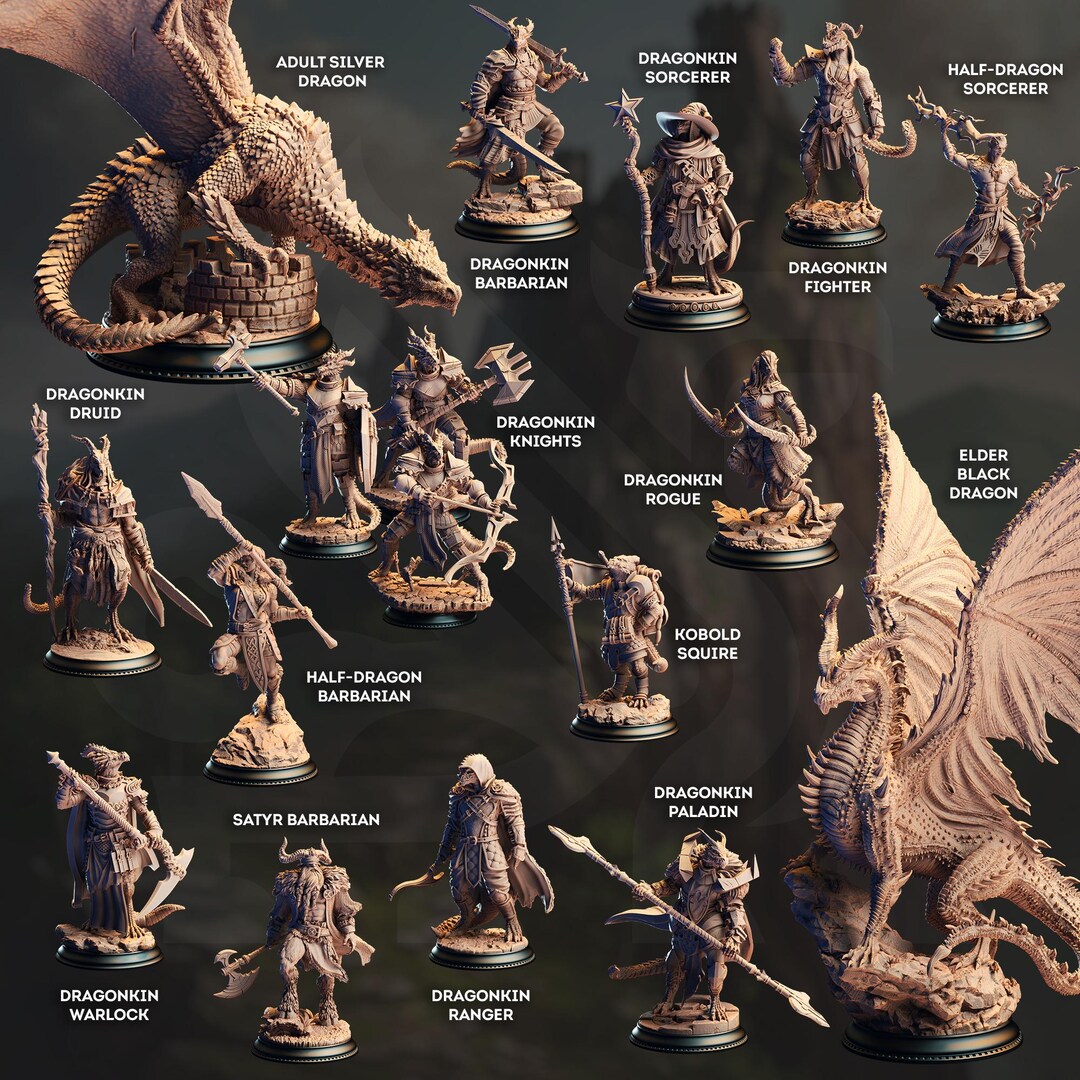 Picture of Clash of the Dragons – DM Stash DND Miniatures High-quality Resin ...