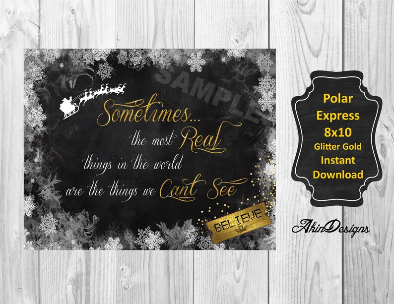 Polar Express Quote 8x10 Instant Download Glittergold - Etsy