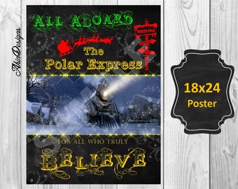 Polar Express Poster All Aboard INSTANT DOWNLOAD Printable Christmas ...