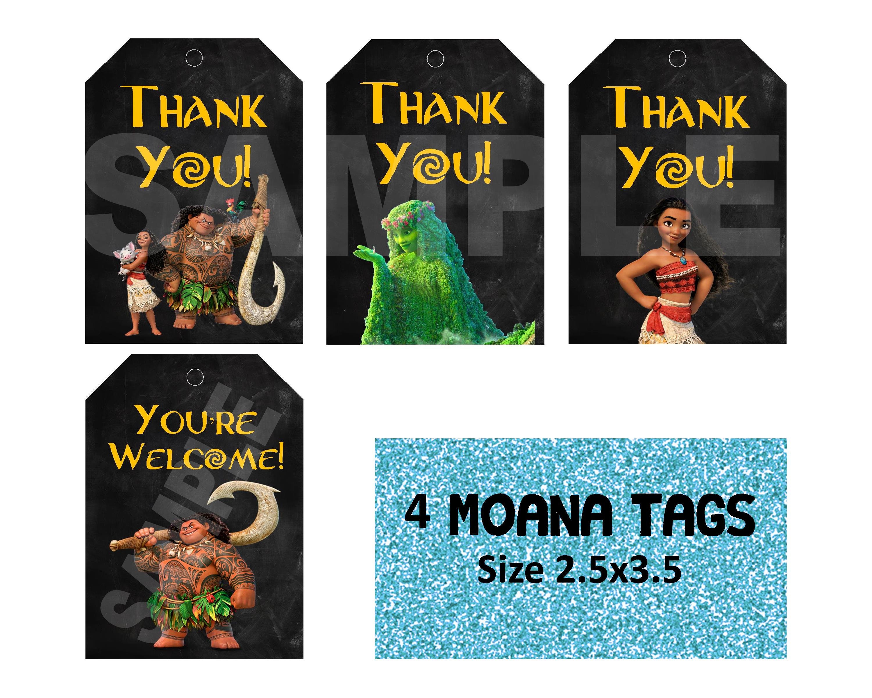 Instant Download Moana Maui Favor Tags Gift Tags Moana | Etsy