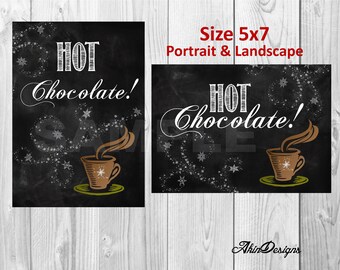 Polar Express, Hot Chocolate, 5x7, Instant Download, Printable