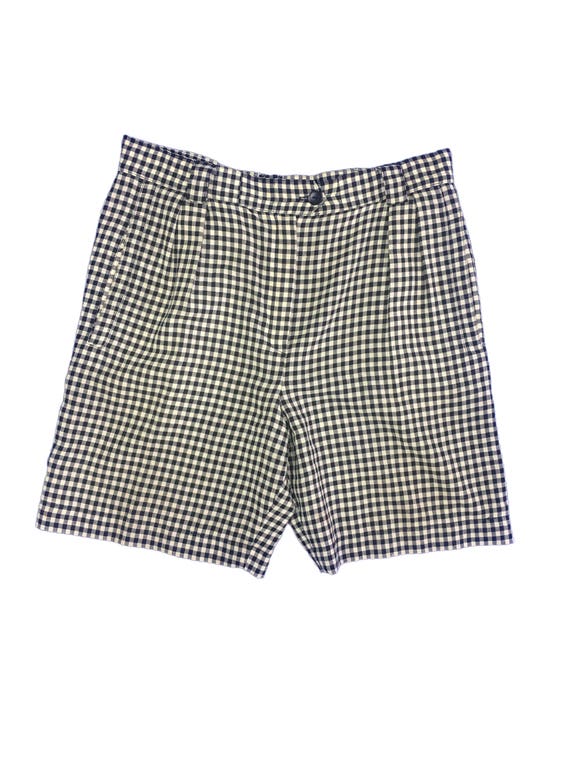 Escada Gingham checked Pleated Shorts Size 38