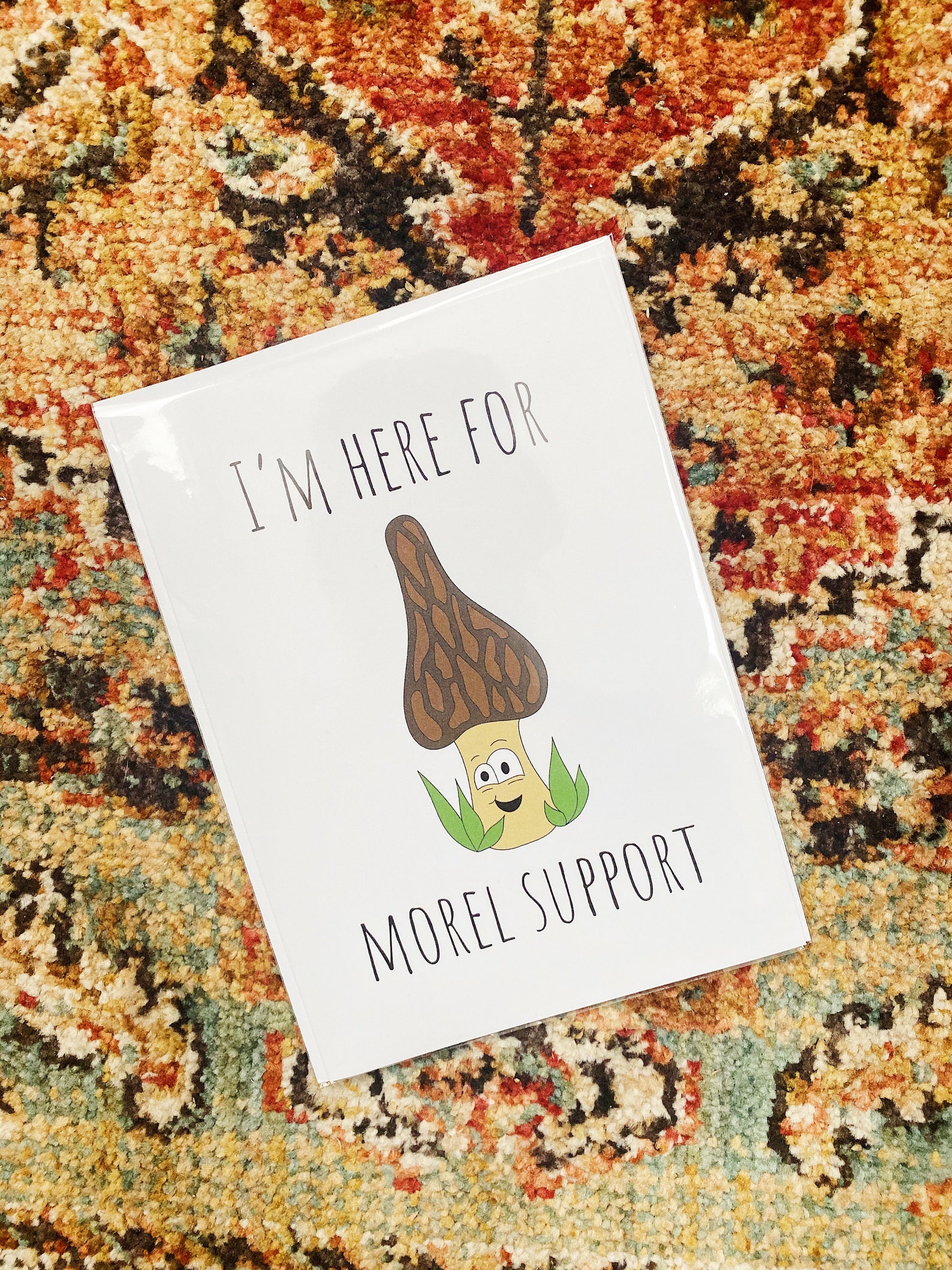 Morel Support Mushroom Greeting Card / Mycology Gift / Shroom Etsy