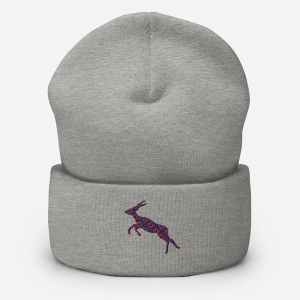 Phish Antelope Beanie / Run Like An Antelope Phish Hat / Fishman Doughnut Donut Print / Embroidered Phish Merch / Shakedown Street Lot Shirt