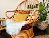 1970s Vintage Bamboo Swivel Chair With Cushions - Two Available