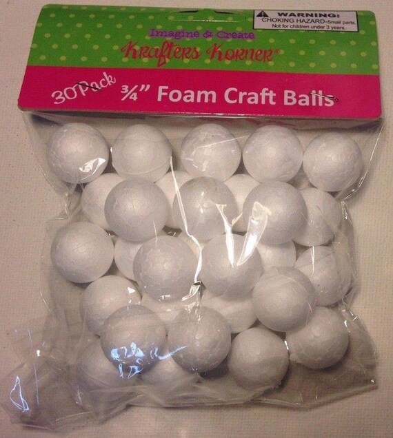 Foam Styrofoam Craft Balls 30 Pack 3//4/" Balls