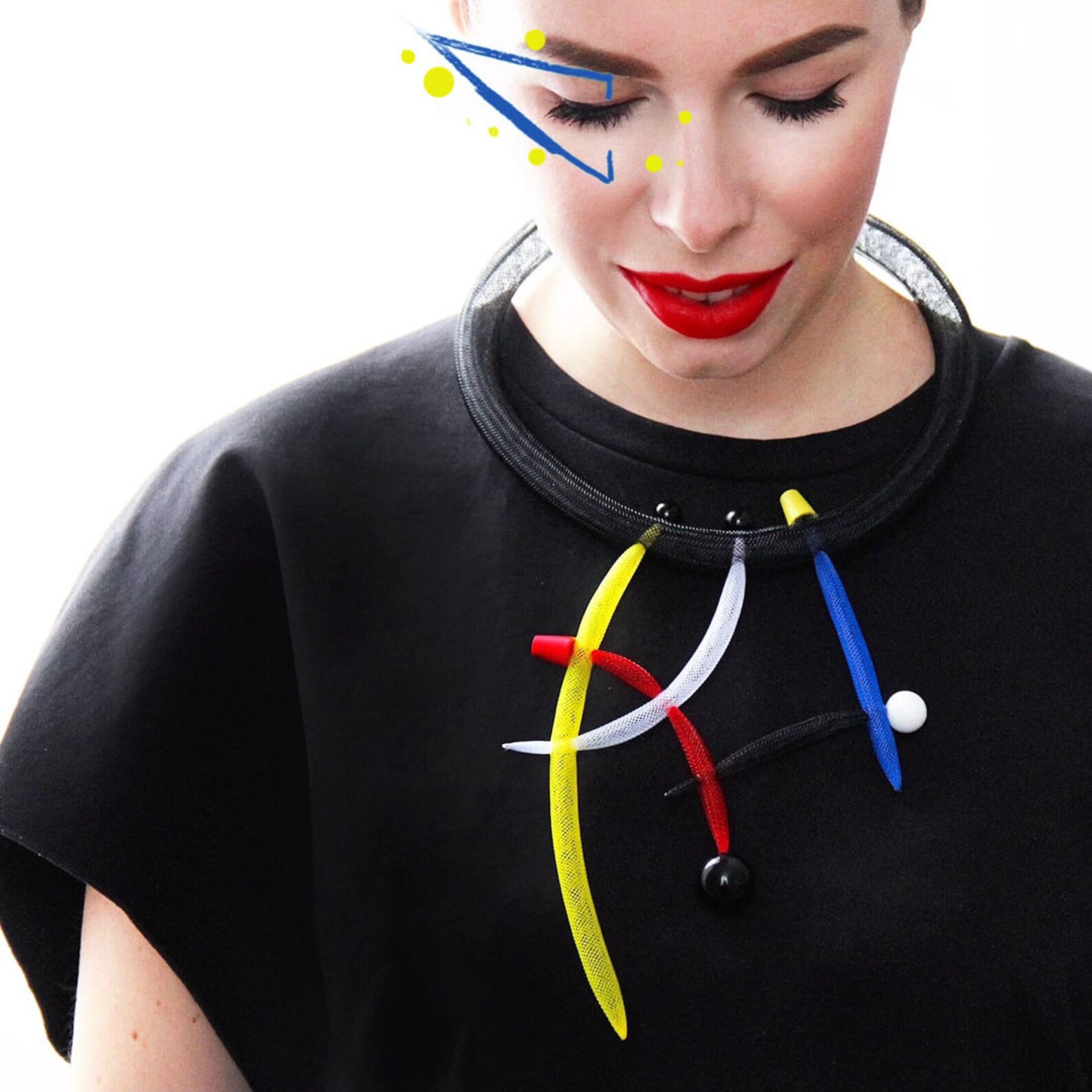 Pop Art Jewelry Rubber Necklace Art Necklace Unique Design Etsy