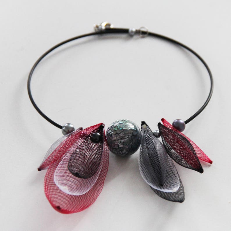 Rubber Necklace Cherry Necklace Unique Design Unusual Etsy