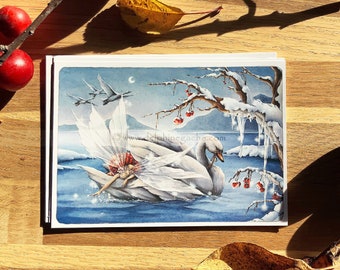 Fairy Postcard - Winter - Illustration Delphine GACHE