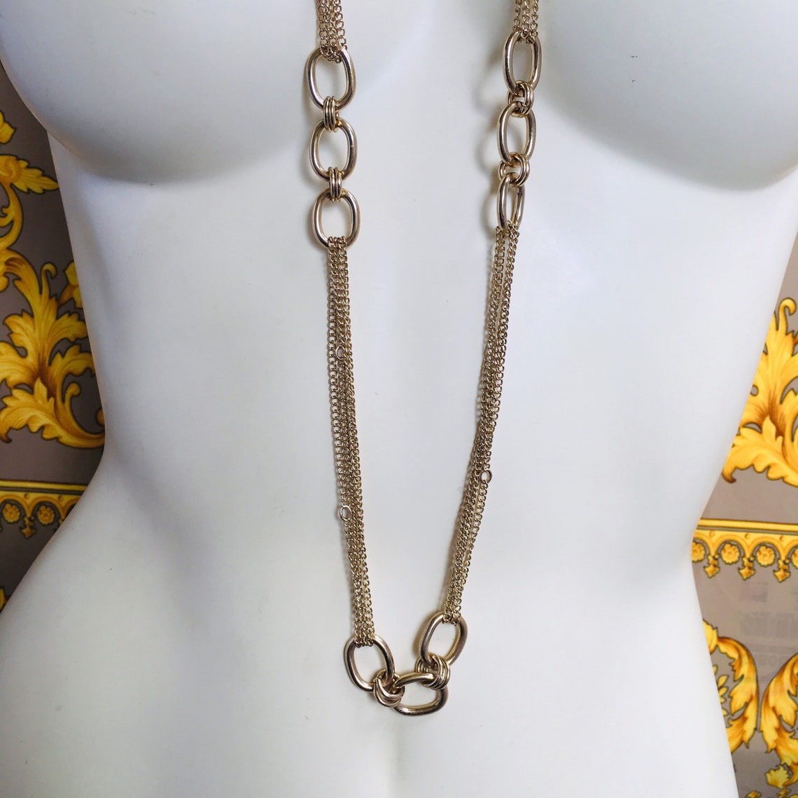 Nordstrom gold chain necklace pendant vintage link 38 Etsy