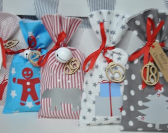 ADVENT CALENDAR for children made of cotton to fill yourself / 24 Advent calendar bags cotton * Size 22 x 12 cm *