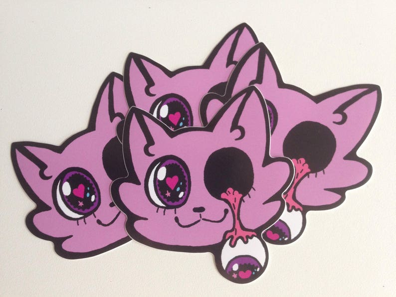 DrippyEye Cutie Pie Cat Sticker Etsy