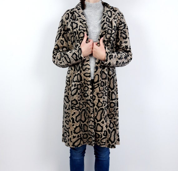 vintage 90s 00s Snake Animal print velour coat