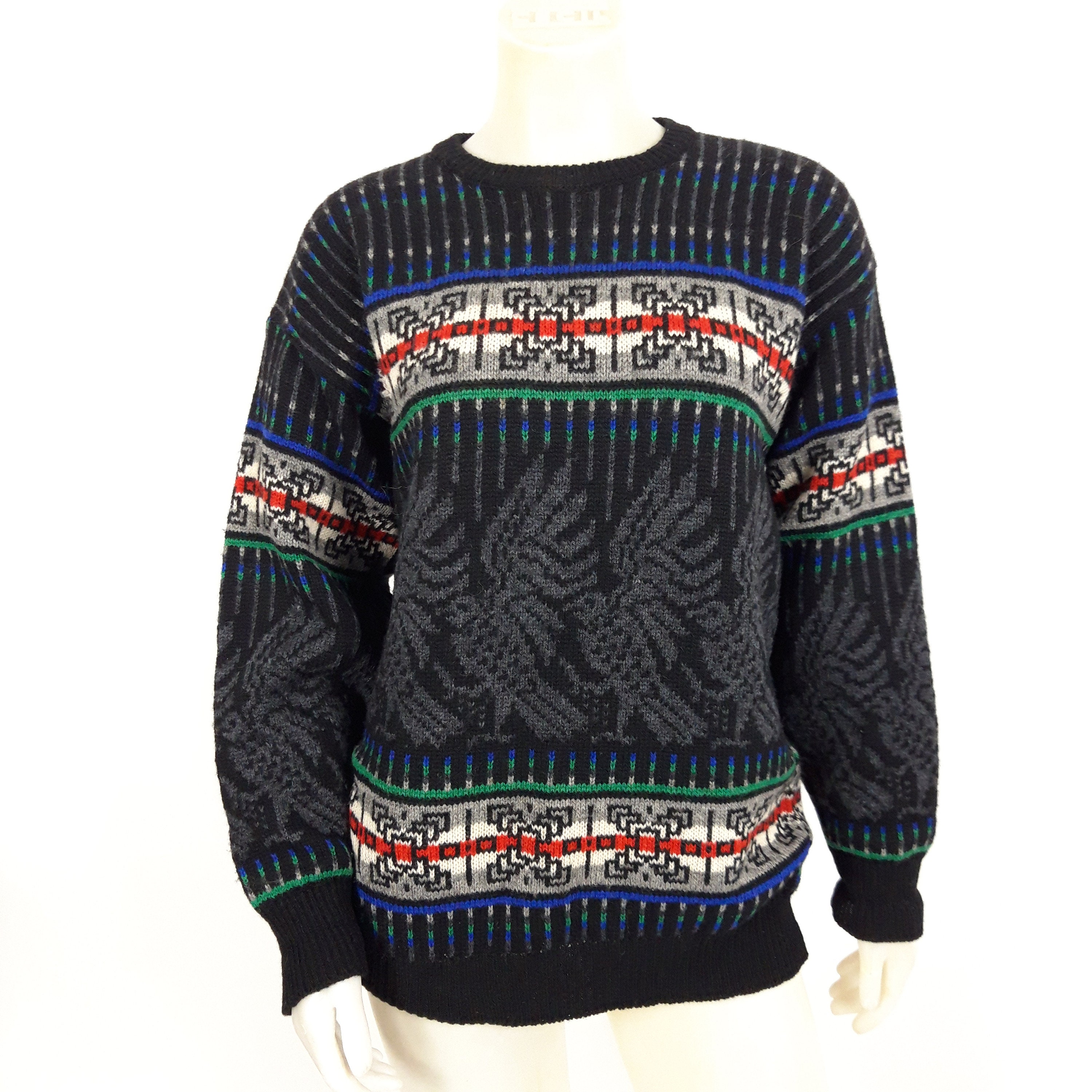 Image of Vintage 80S 90S Sweater Knitwear Pullover Wool Shetland Pattern Size Medium