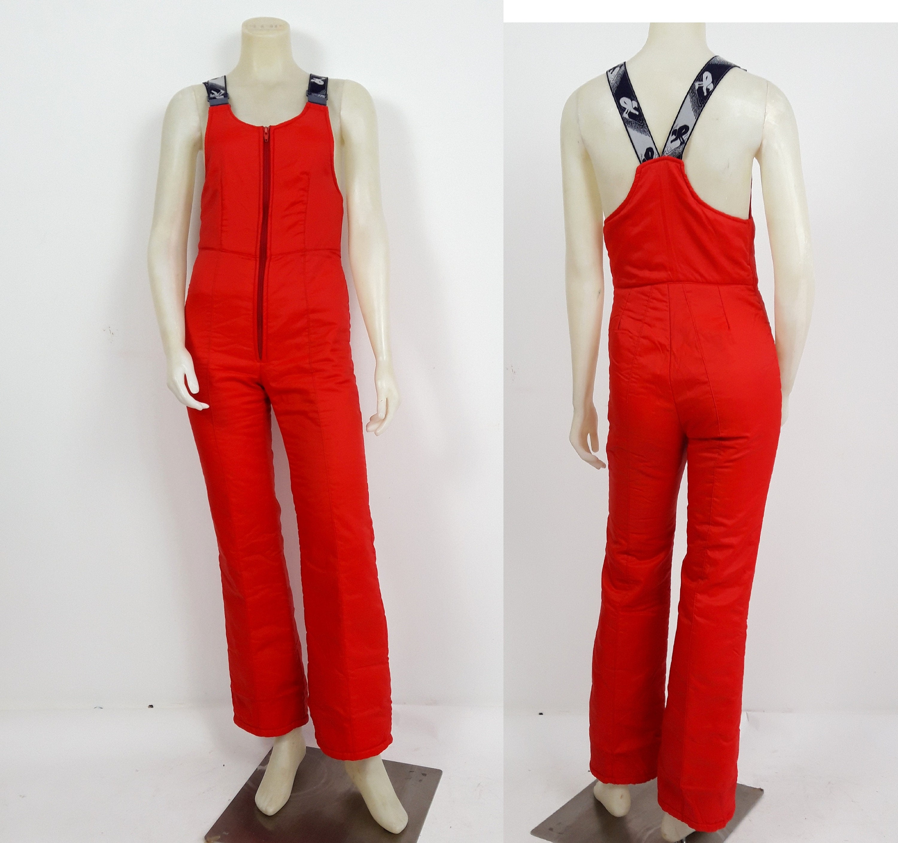 Image of Vintage S S Windbreaker Activewear Red Ski Pants Dungarees Trousers Small
