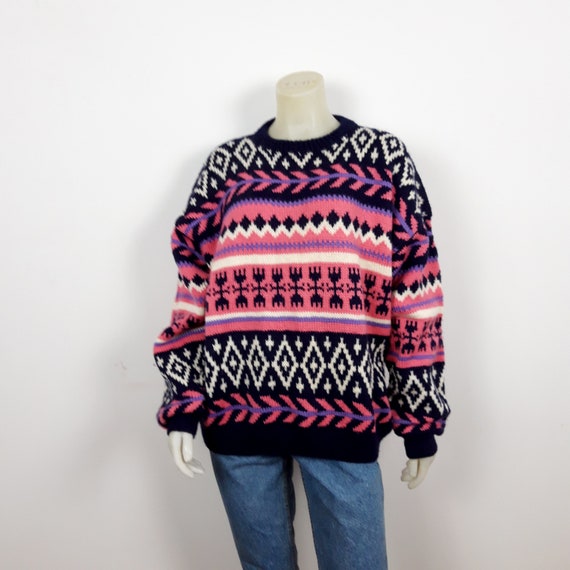 vintage Christmas Fair isle Nordic chunky wool pat