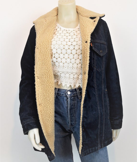 vintage Levis Levi's 70s denim indigo blue lined j