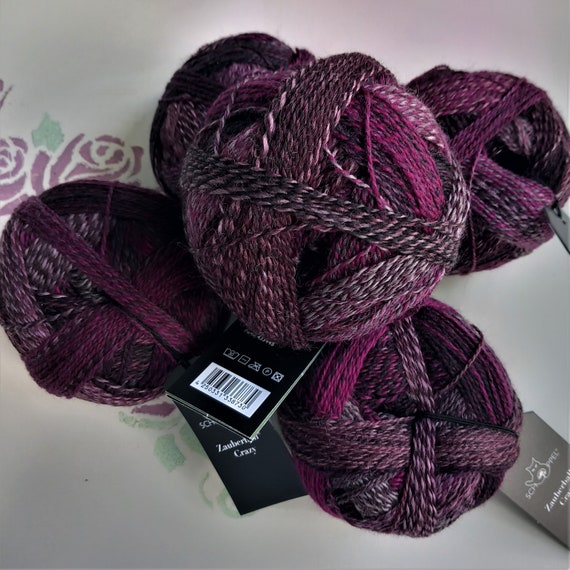 Zauberball®Crazy 2543_ Dark Roses 75% Schurwolle (Strong Quality, superwash) 25 Prozent Polyamid (biologisch abbaubar)