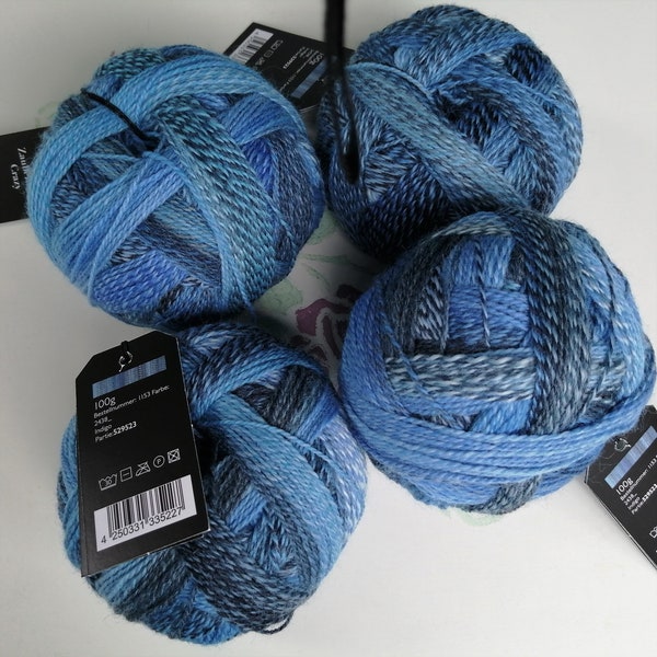 Original Crazy Magic Ball "Indigo"Schoppel Wool Blend Knit or Crochet Handmade Polyamide Biodegradable)