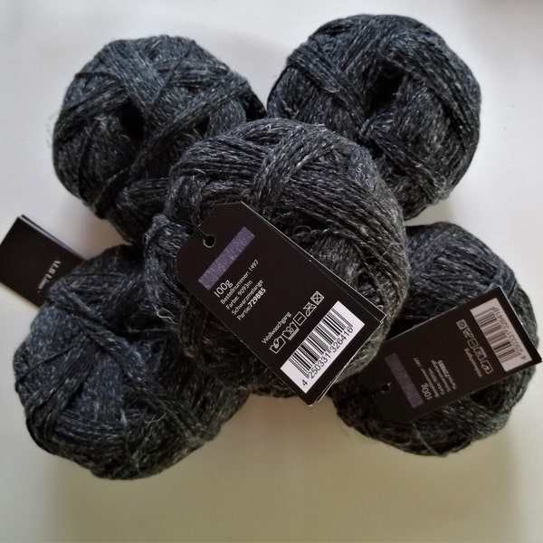 Alb Lino Schwarz  Melange Schurwolle aus der schwäbischen Alb mit 15% Leinen tolles Garn für Socken oder Bekleidung
