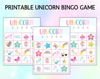 Unicorn Bingo Game: Kids Birthday Party Activity (Digital Download)